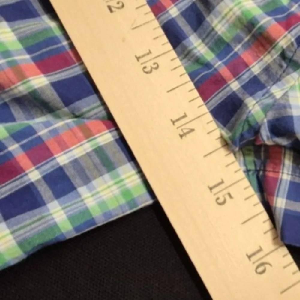 Ralph Lauren‎ boy's multi-color plaid short sleeve button up dress shirt sz. 6